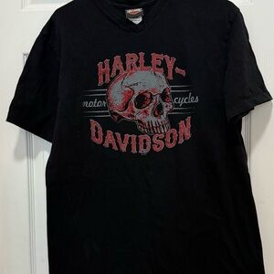 Harley-Davidson Black and Red Skull Tee